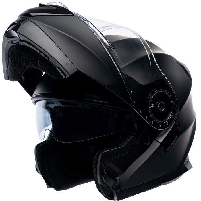 Casco da moto MOTOBLOUZ SOYA EVO con visiera parasole | Omologato ECE 22.06 | Nero opaco | Casco per scooter MOTOBLOUZ
