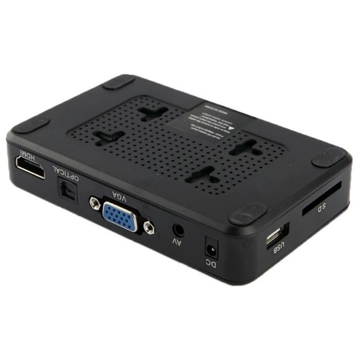 YONIS Mini lettore multimediale Full HD 1080P HDD Scheda SD USB HDMI Uscita VGA + scheda SD da 4 GB