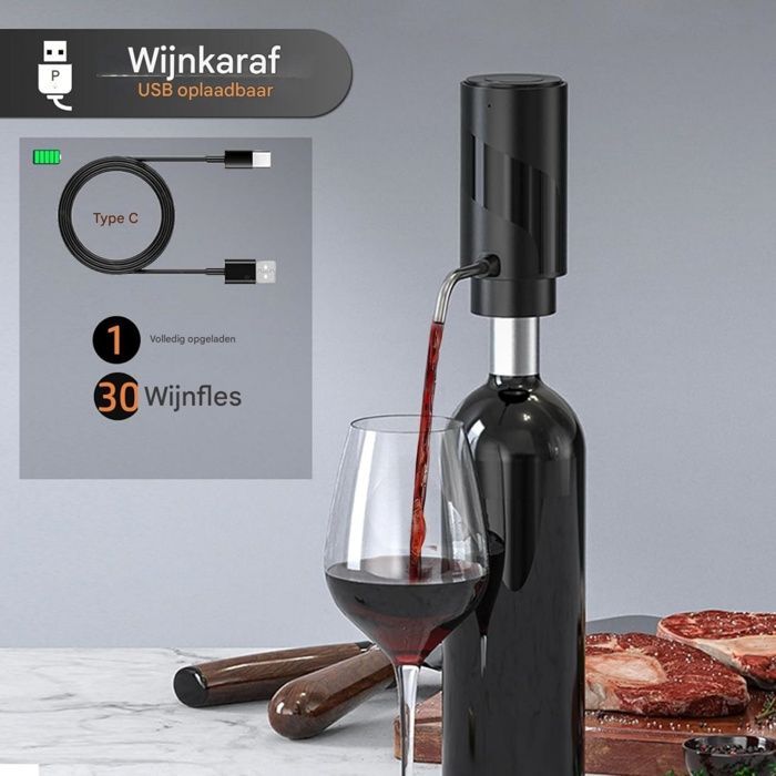Rechargeable electric carafe - Wine accessory - Ideal for family gatherings, outdoor parties, weddings