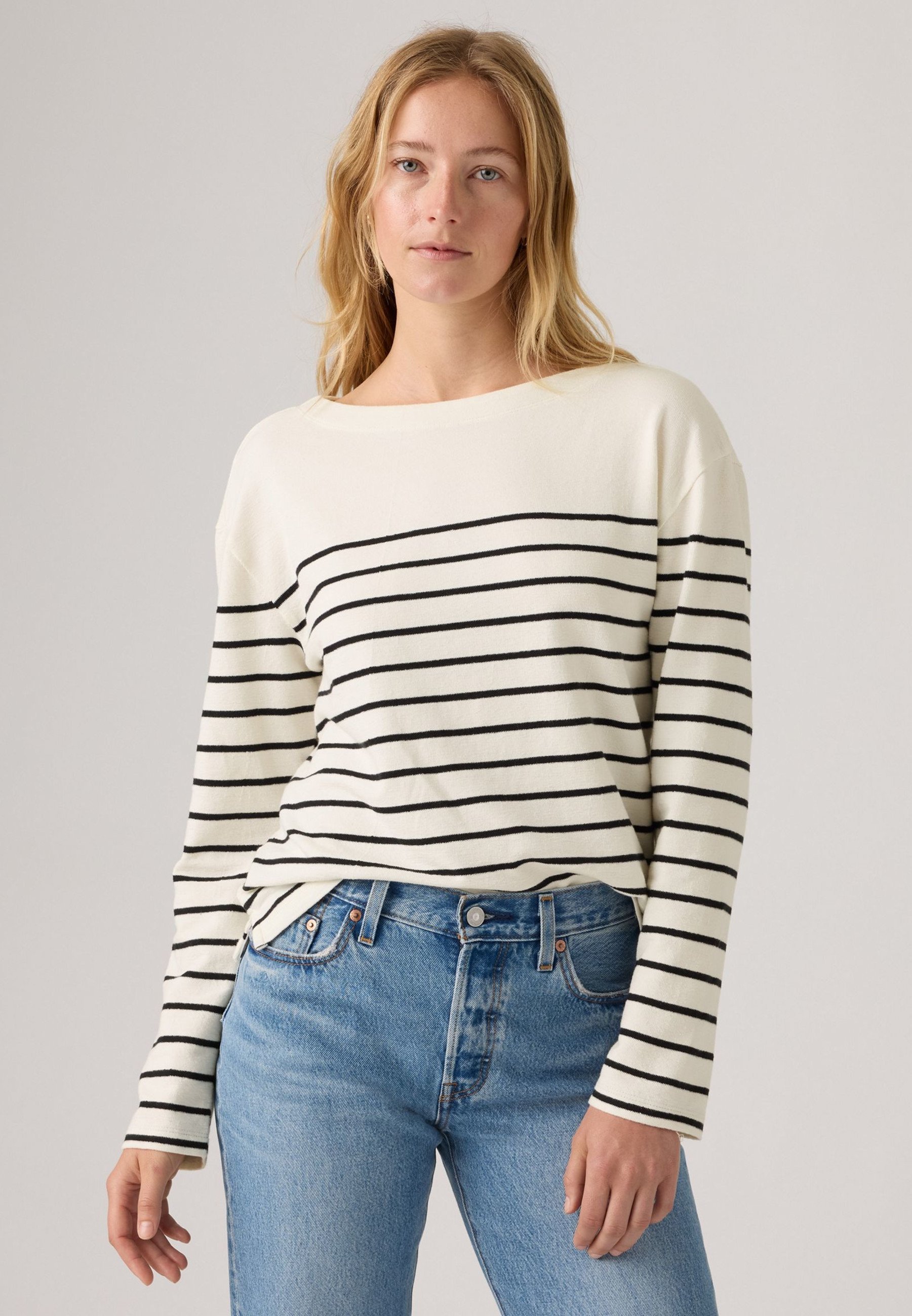 Levi's® MARIN - Felpa - magnolia stripe egret antracite