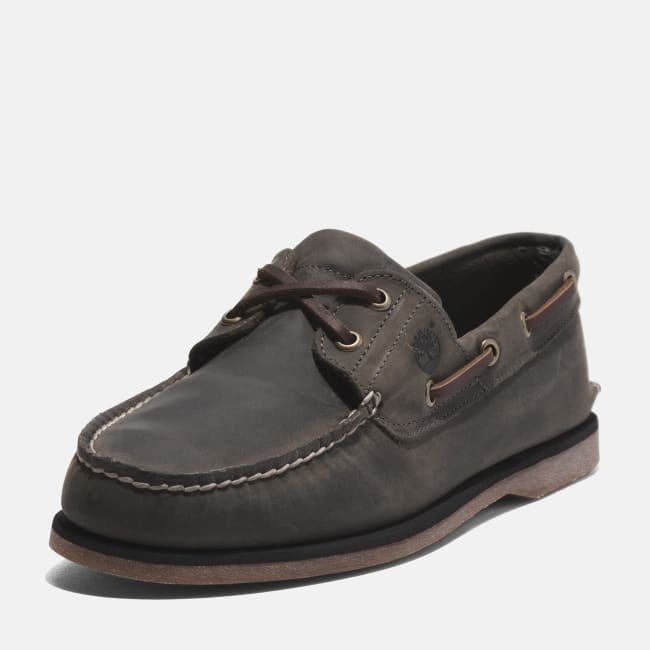 Scarpa da Barca in Pelle Classic da Uomo in                Grigio medio