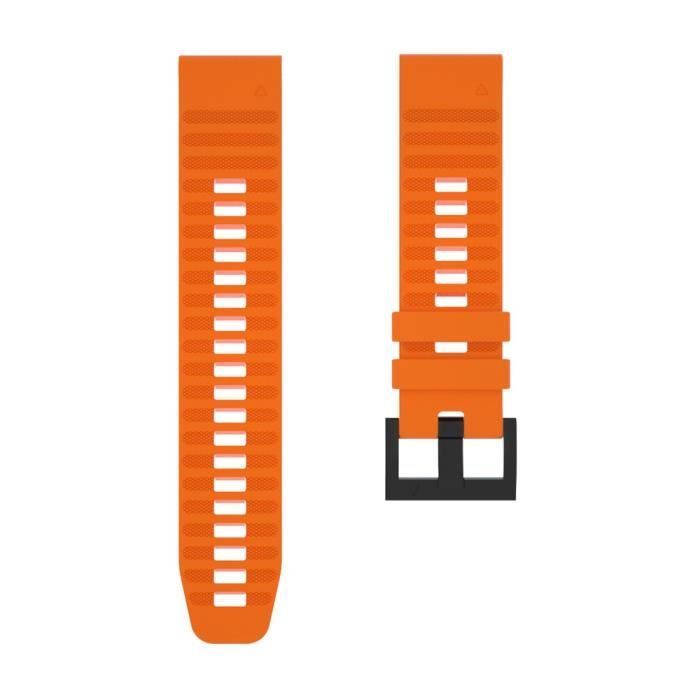 Correa de silicona de 26 mm de repuesto para reloj inteligente Garmin Fenix 6X GPS/6X Pro - Naranja