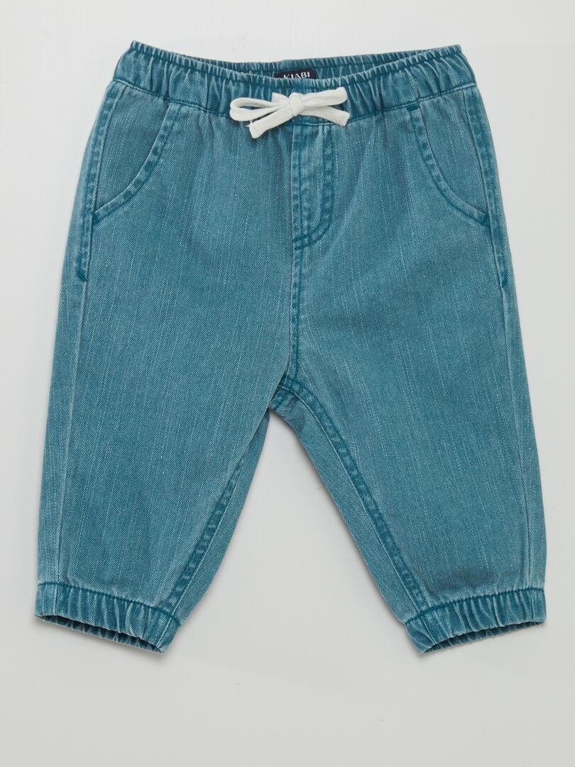 Calça jeans Paperbag - AZUL