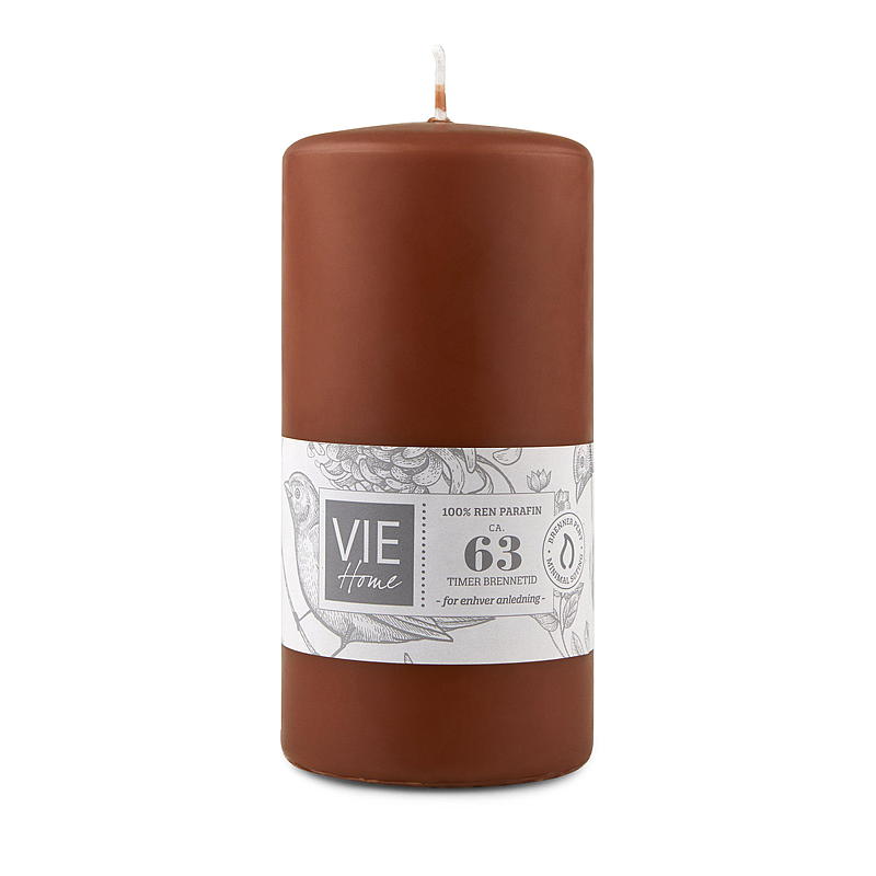 Vie Home Kubljus 63 timmar 6,8x14 cm paraffin med terrakotta