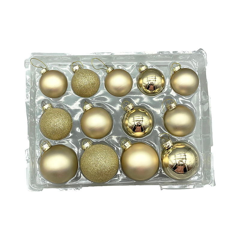 Julekugler 26 stk. glas, guld
