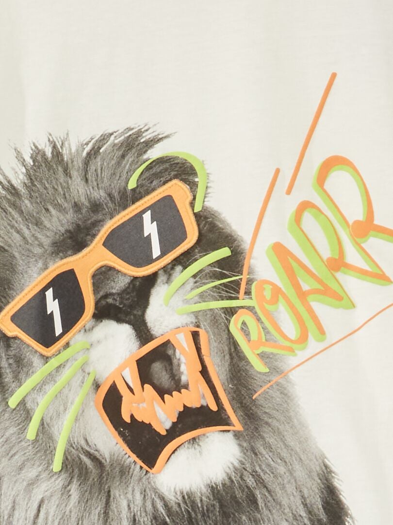 Camiseta divertida em malha - BEGE