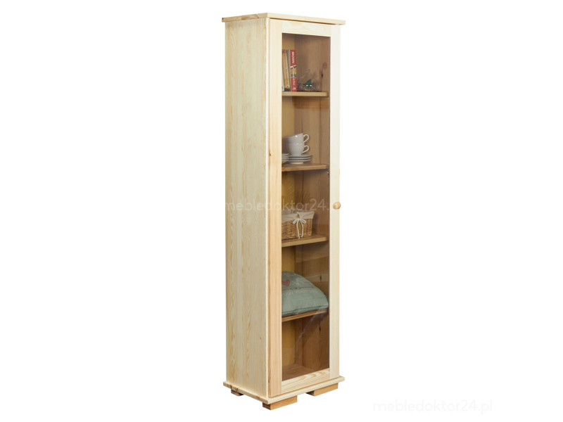 Witryna 44 cm szklana drewniana Modern I, kolor sosnowy
