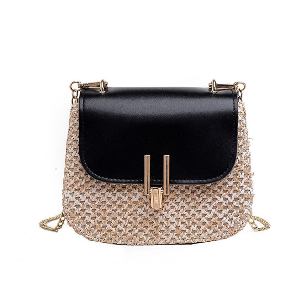 Sac bandoulière polyvalent en paille pour femme, sac à bandoulière tendance, petit sac à chaîne, sac d'affaires2