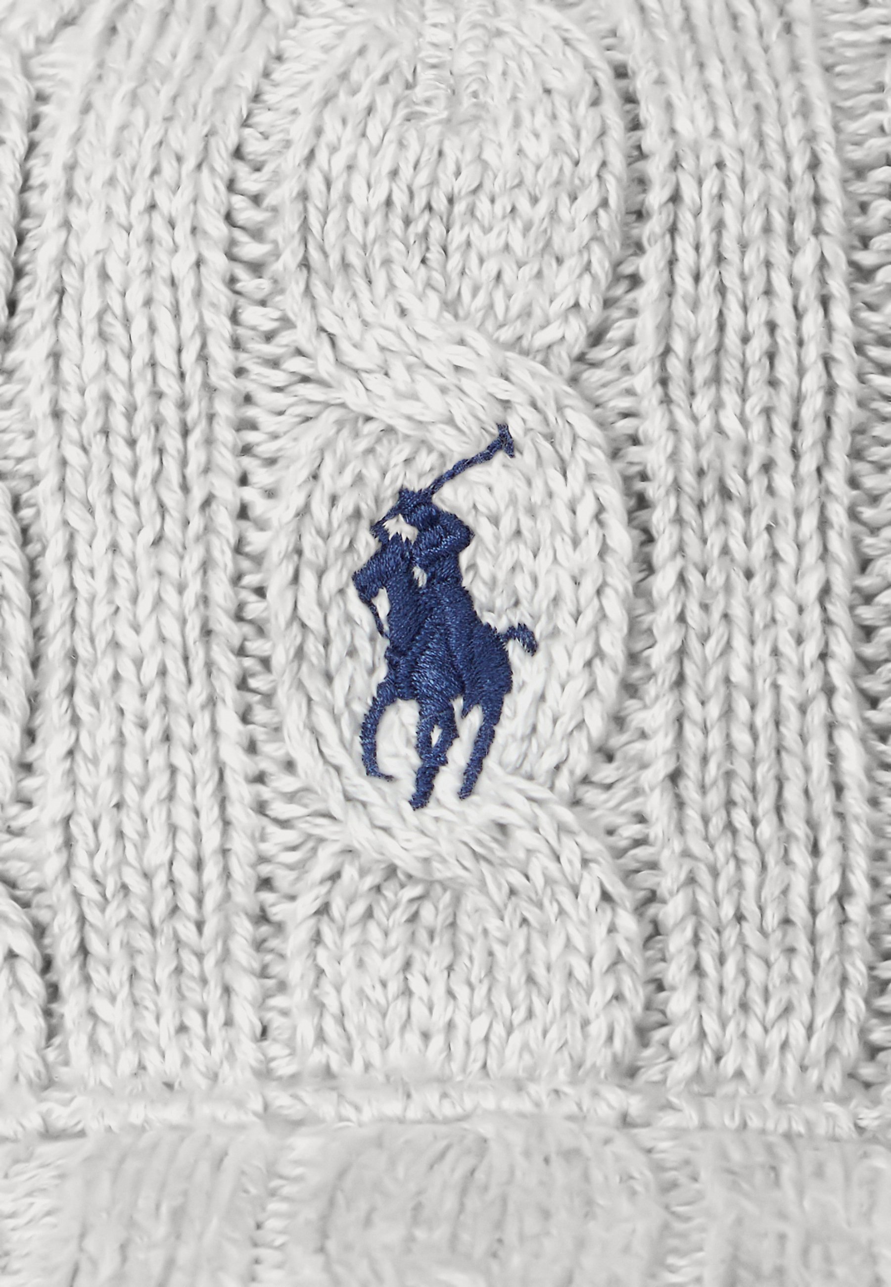 Polo Ralph Lauren CAPPELLO IN COTONE A MAGLIA CAVO - Cappello - grigio melange