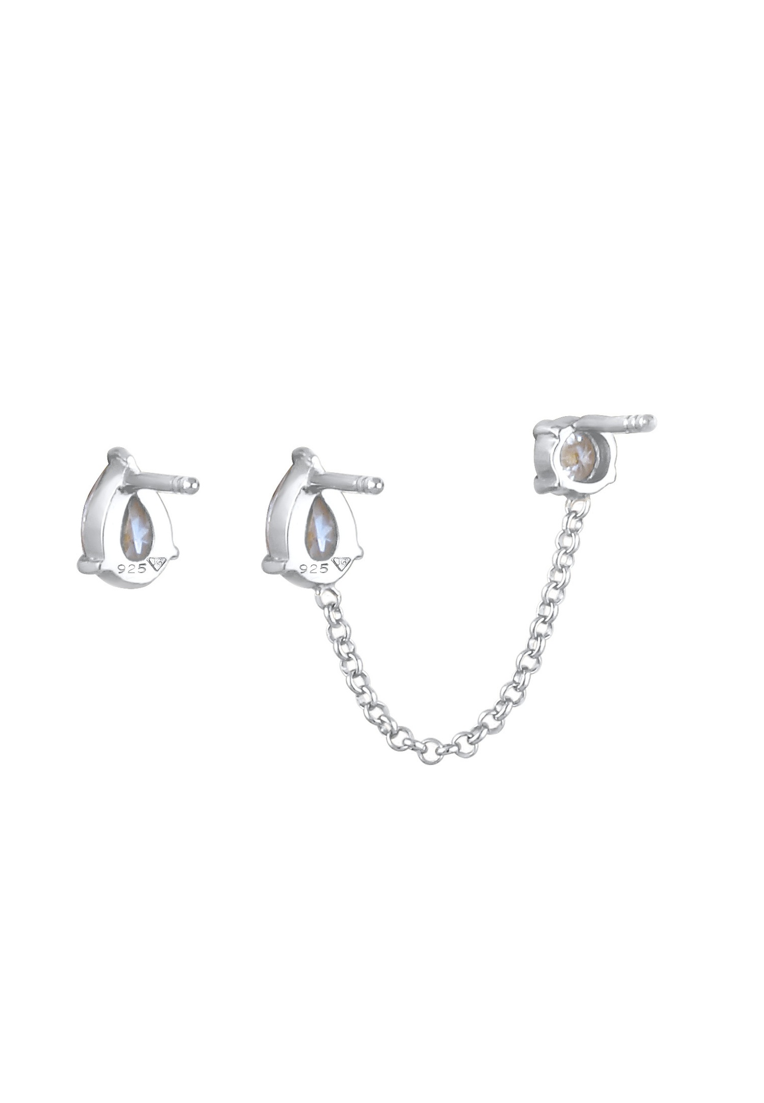 Elli boucles d'oreilles pour dames en filigrane scintillant avec des cristaux de zircone en 925/1000 argent massif