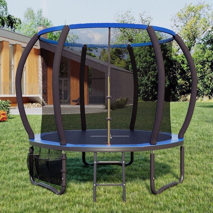 Cama elástica infantil para exteriores, con red de seguridad, cubierta protectora, diseño de calabaza, capacidad de carga de 150 kg.