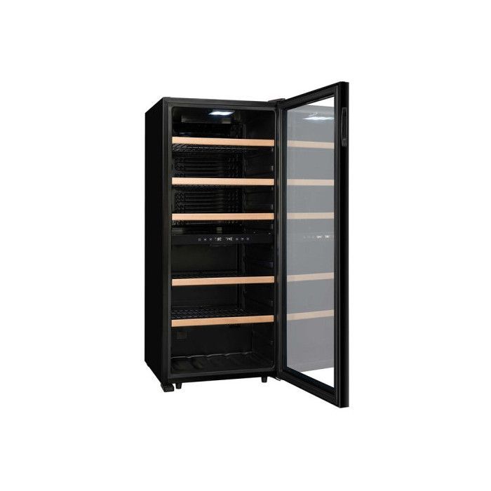 La Sommelière LS102DZBLACK Wine Cellar – 102 bottles – dual zone 5-18°C – Vinotag connected – UV-protected door – All Black design
