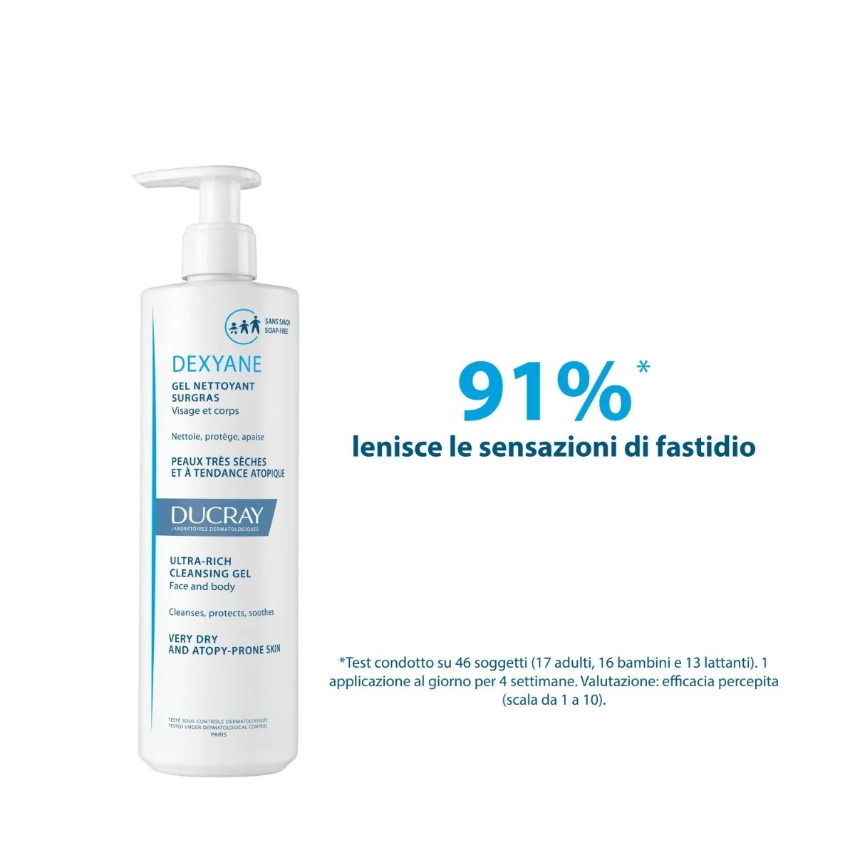 DUCRAY Ducray Dexyane Gel 400 ml Surgras Reinigungsgel für atopische Haut im Gesicht und am Körper