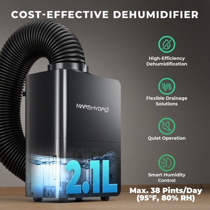 Déhumidificateur Mars Hydro 12L/jour pour le contrôle intelligent de la tente de croissance via iControl 2.0