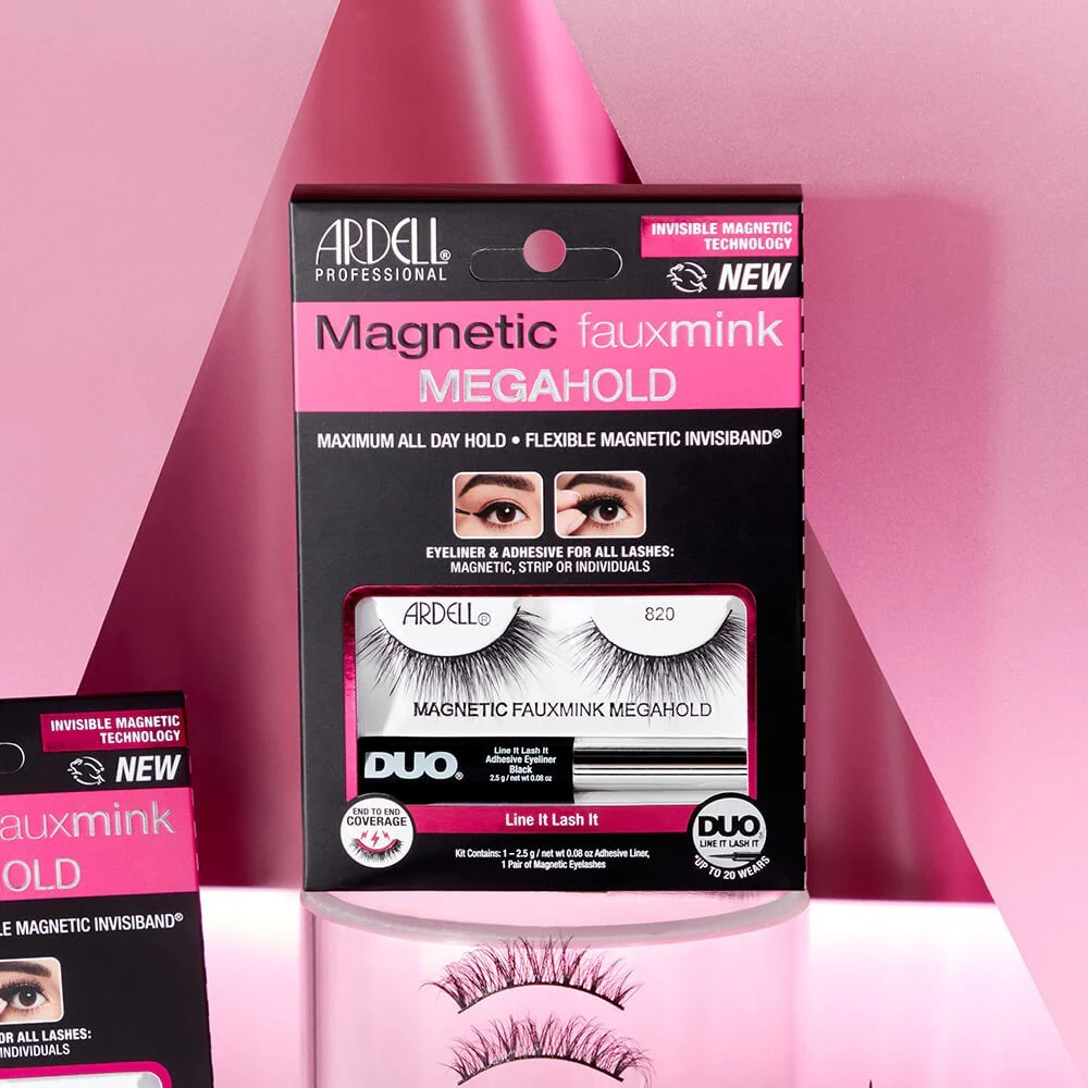 Ardell Faux-cils magnétiques MegaHold Faux Mink 820 Ardell et Colle Eyeliner Duo