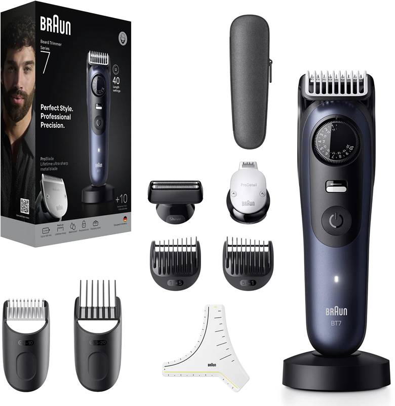 Aparador de barba Braun Series 7 BT7540 + 10 acessórios de modelagem