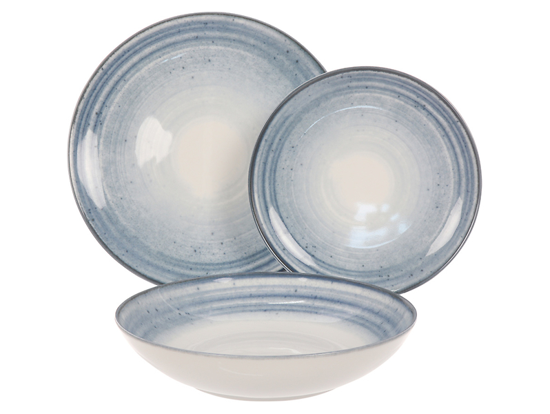Komplet obiadowy 18 el. porcelana Lubiana Boss niebieski