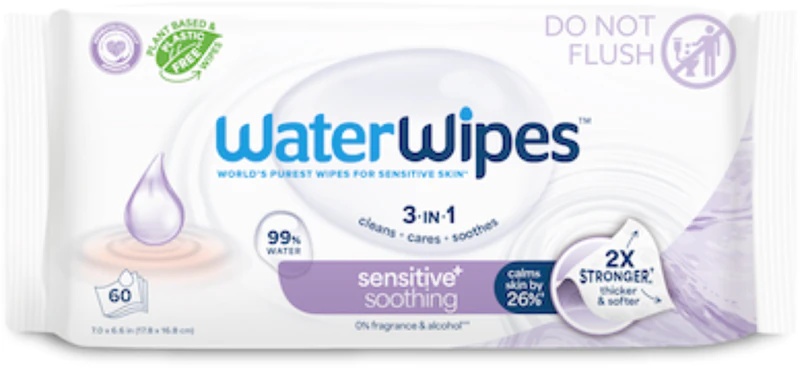 WaterWipes nomierinošās, tīrās, maigā bērnu mitrās salvetes