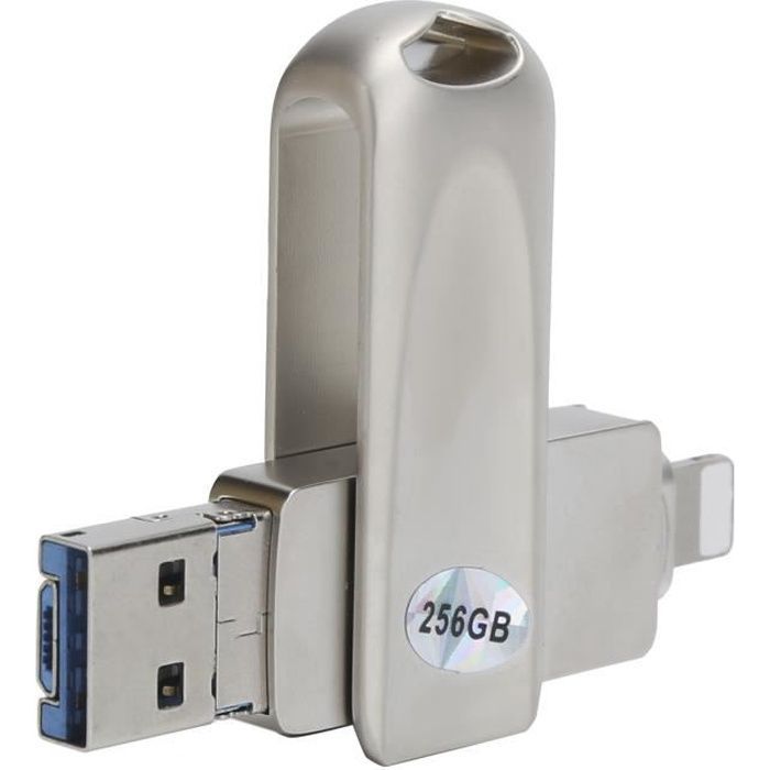 Clé USB 256 Go 3 en 1 - Tbest - USB Flash Drive Phone OTG U Disk - Mémoire flash - USB