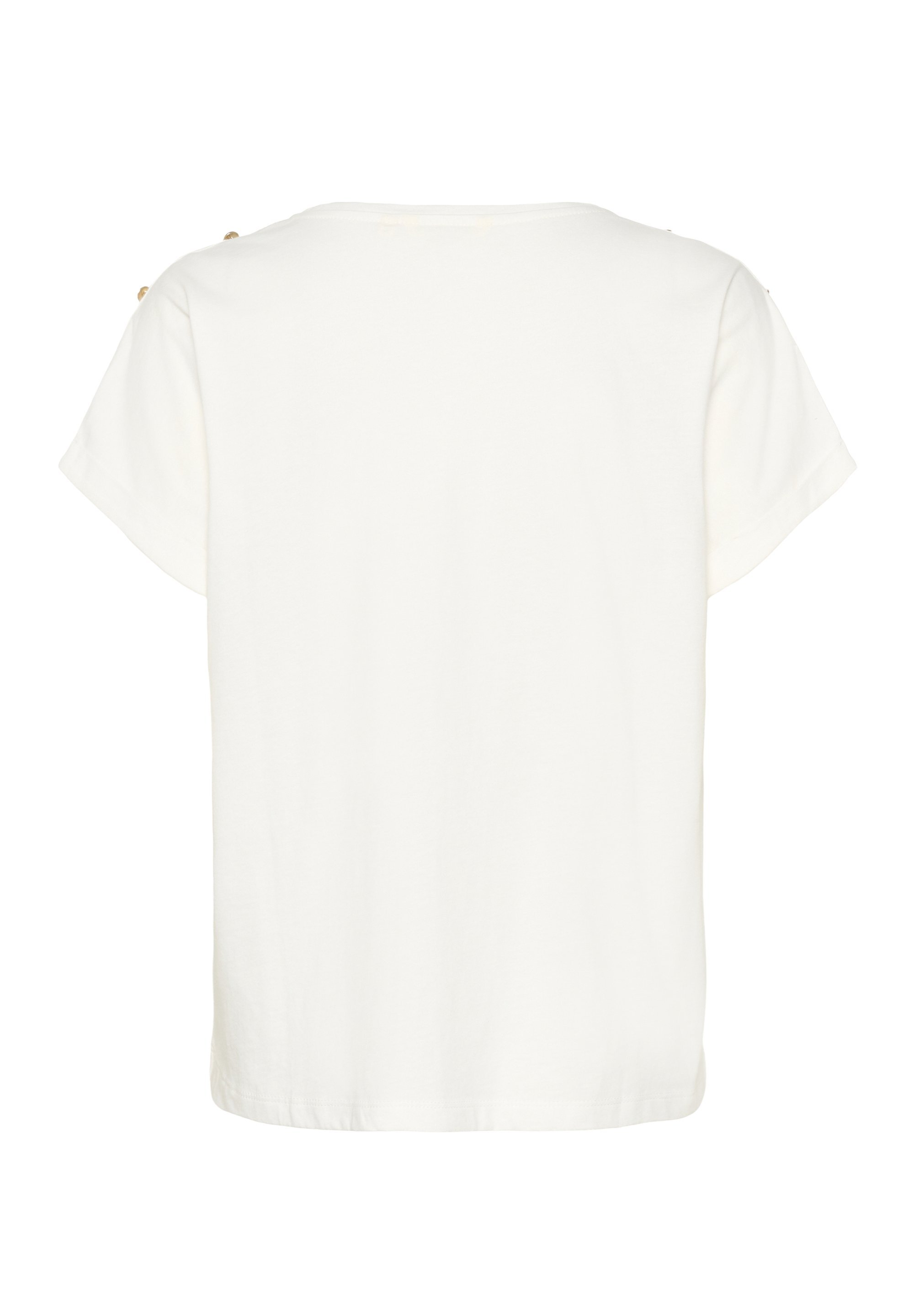 Love Copenhagen LCDOMINIKA BUTTON - Basic T-shirt - sneeuwwit