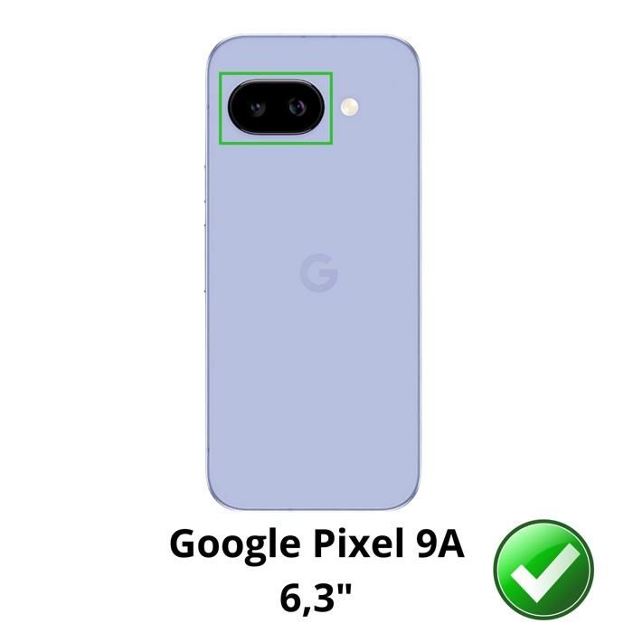 Capa à prova de choque - Phonillico® - Google Pixel 9a - Flexível - Transparente - 2 Protetores de Tela de Vidro Temperado