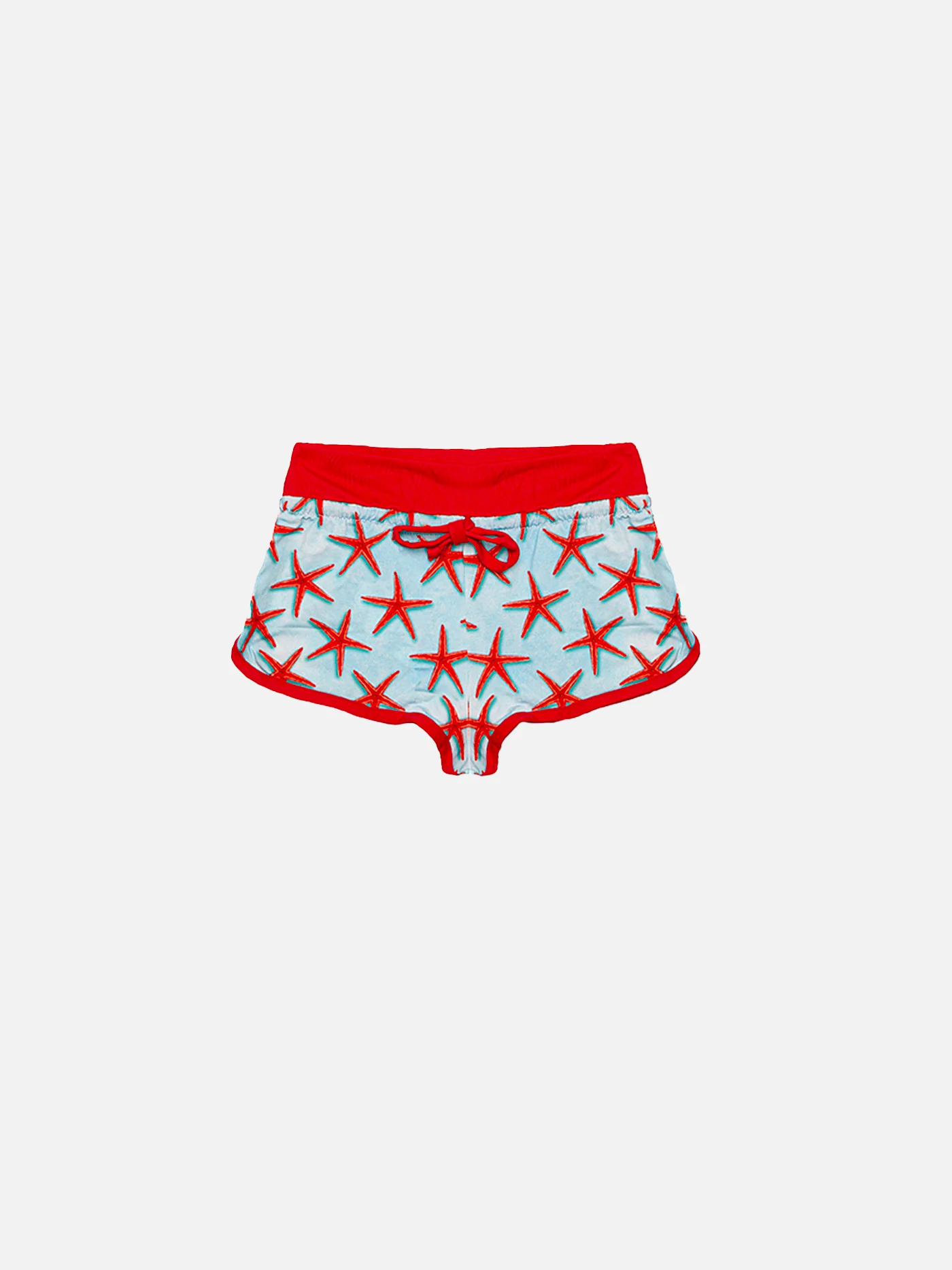 Strandshorts voor meisjes met rode zeesterprint