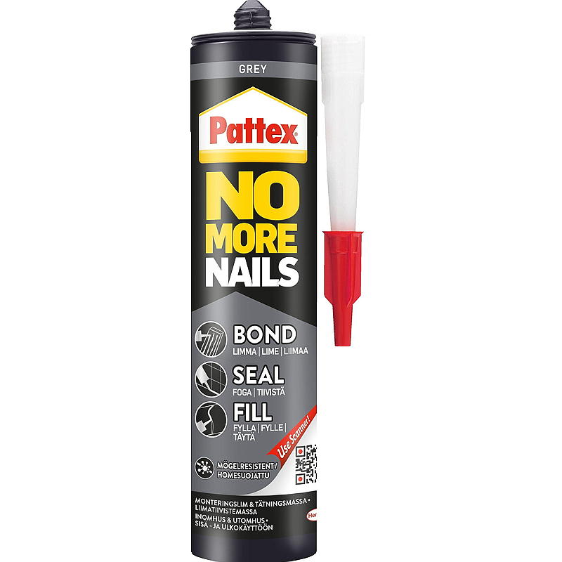 Pattex No more nails lijmverbinding 280 ml, grijs, Pattex