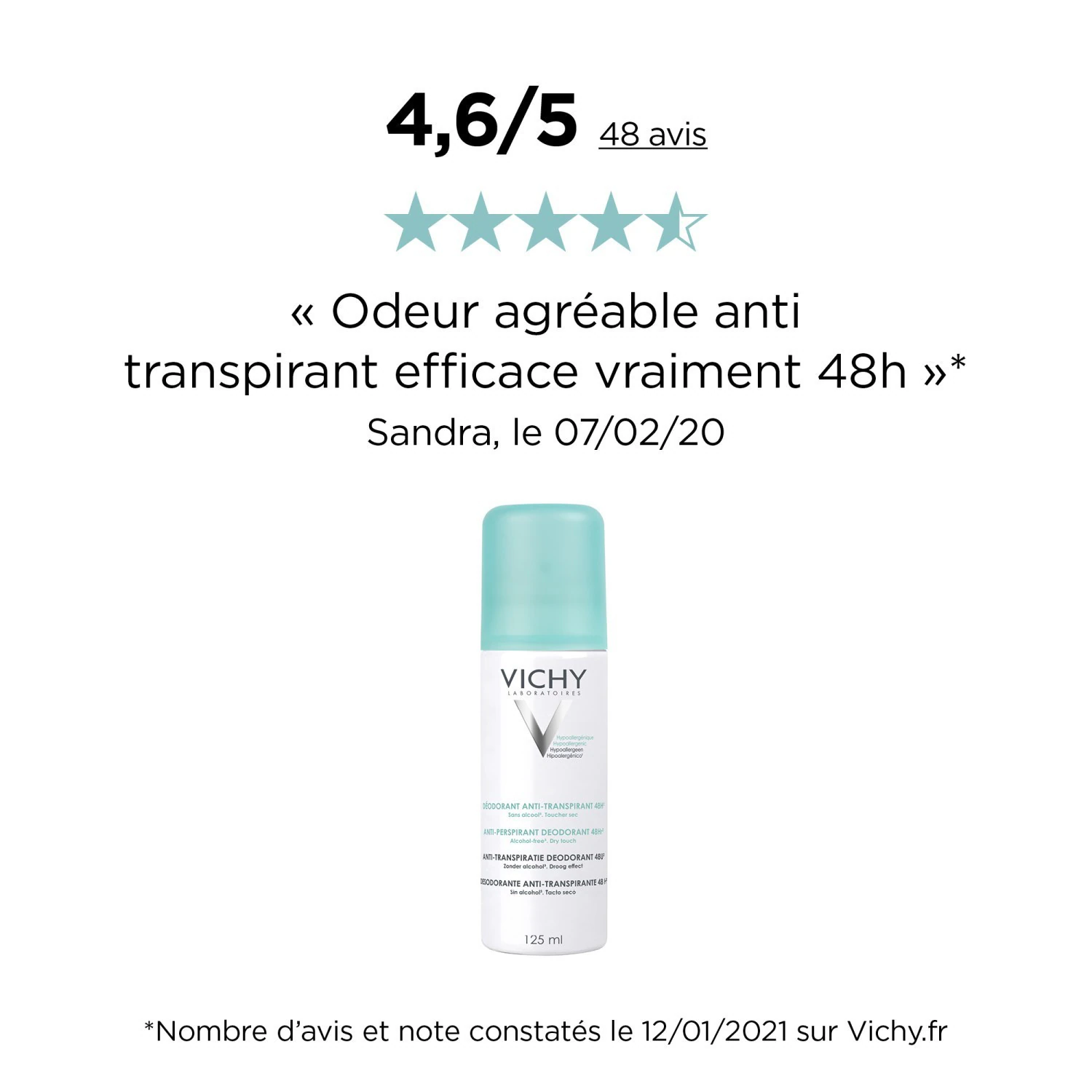 Vichy Déodorant anti-transpirant 48h - Aerosol