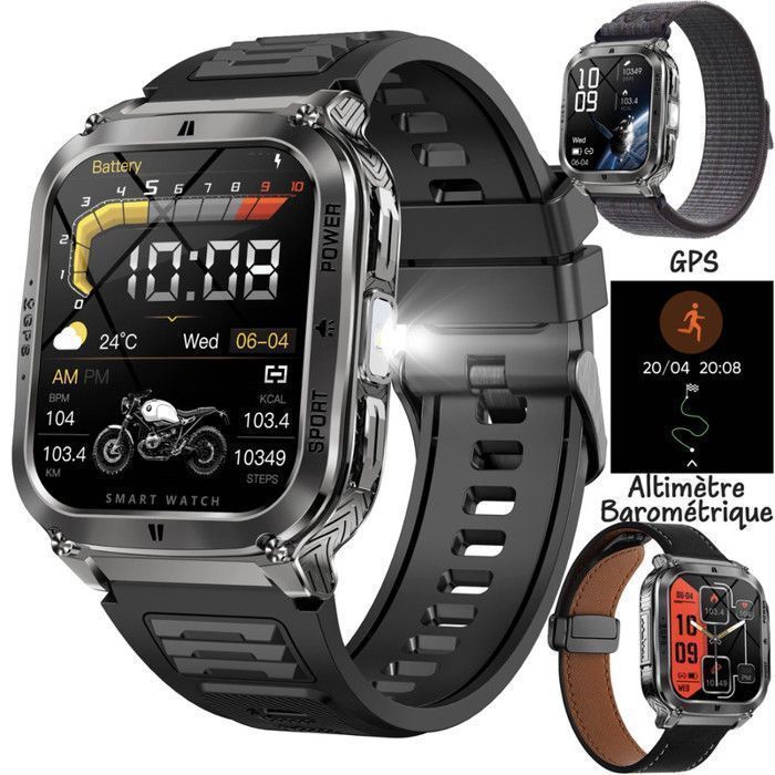 Smartwatch con GPS, cardiofrequenzimetro, display da 1,83
