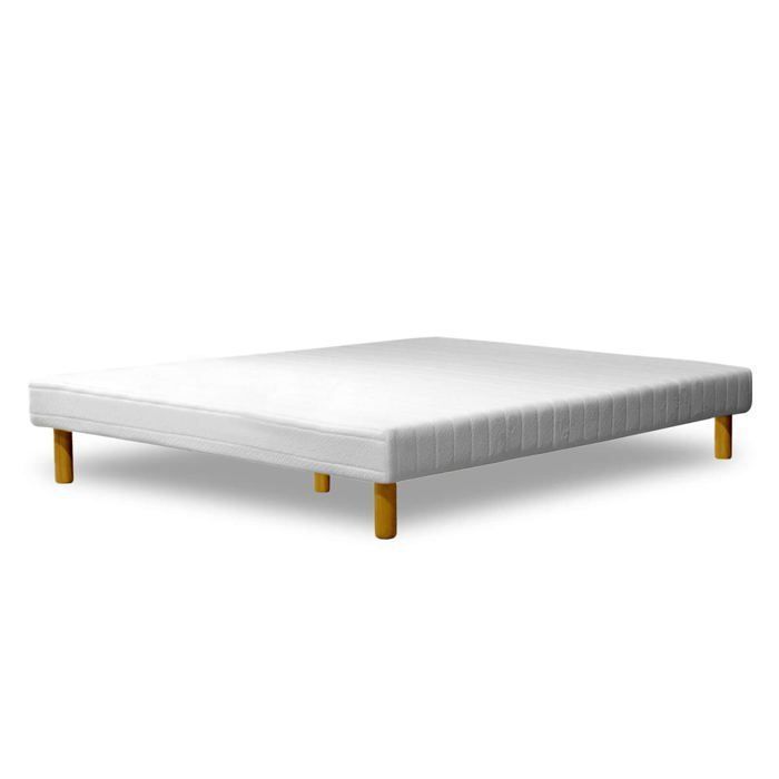Base de cama Comfort 140x190 de Sampur | Duradera y cómoda - Estructura de madera y listones anchos - Patas incluidas - Zonas de descanso independientes