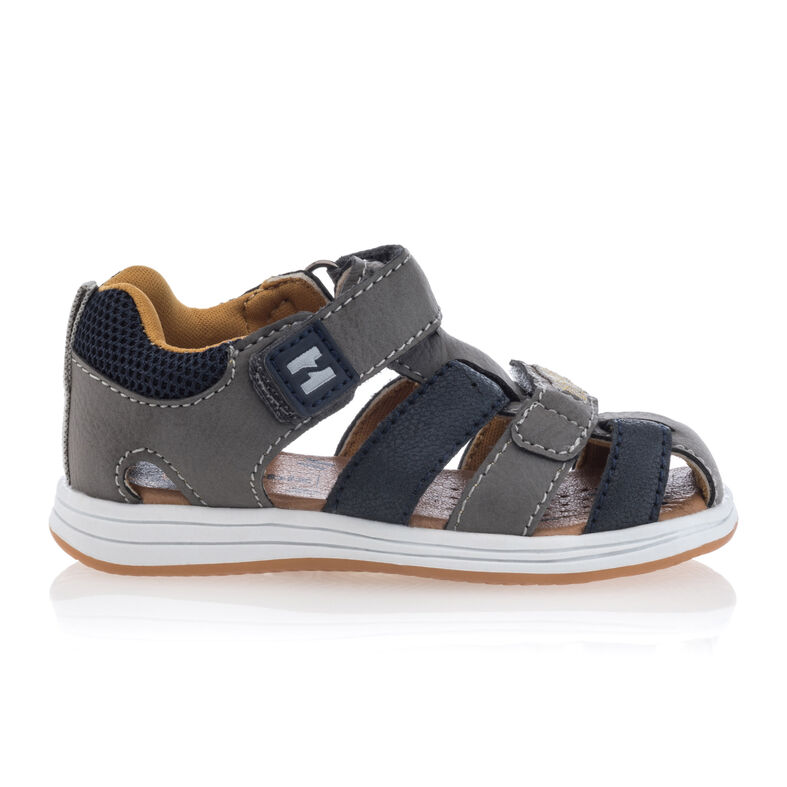 Grå sandaler/sko med åpen tå til babygutt