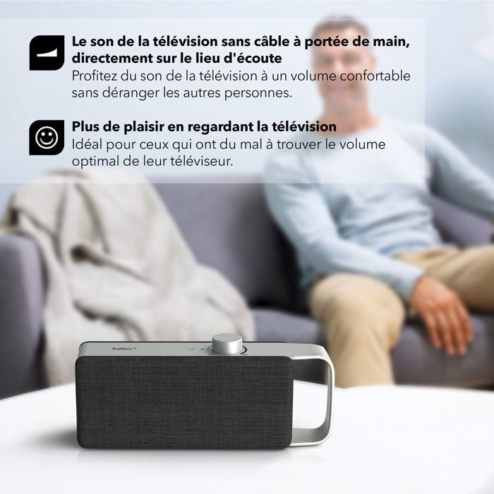 Wireless TV Headphones - Faller - Oskar SV-100 - Black and Grey - Wireless Connectivity - Stereo Audio