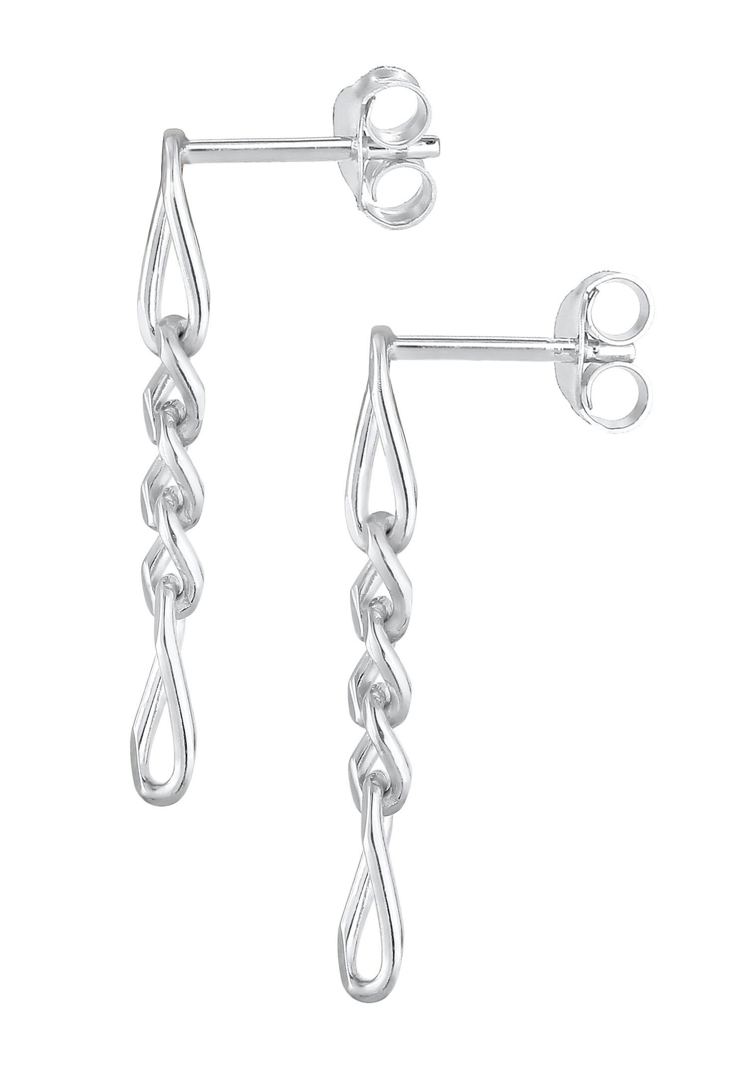 Elli PREMIUM Chaîne Pendante Trend Blogger Basic Boucles d'Oreille Femme - (925/1000) Argent
