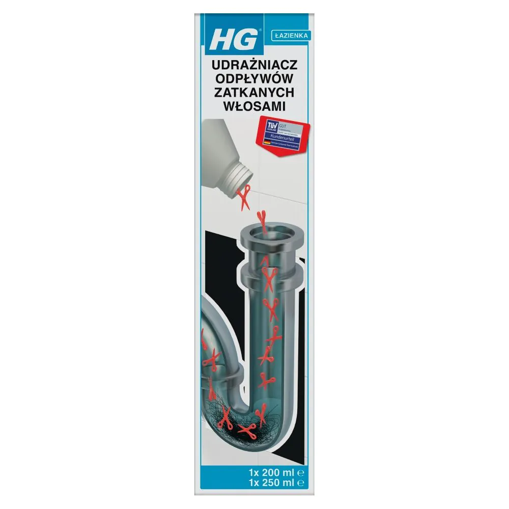 HG Udrażniacz odpływów zatkanych włosami 450 ml