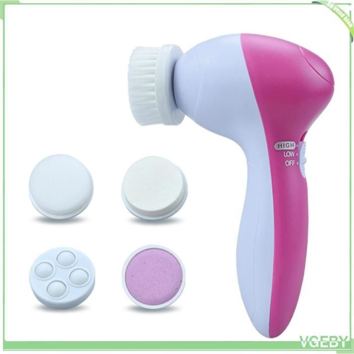 Spazzola per la pulizia del viso - FAFEICY - 5 in 1 - Portatile - 2 velocità - Rosa