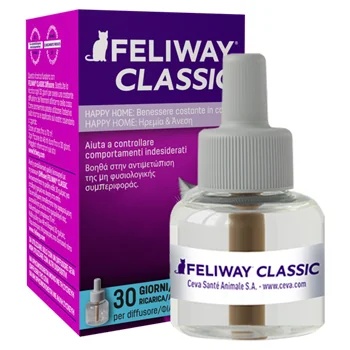 Refil CEVA Feliway Classic para gatos, 48 ml, feromônios com design facial.