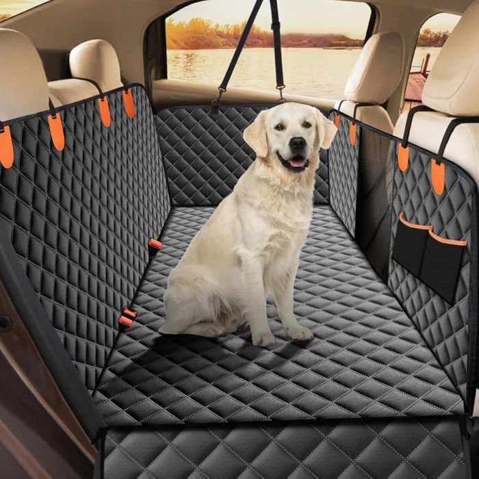 Coprisedile per auto per cani - ULISEM - Antiscivolo - Impermeabile - Finestra in rete - Tasca portaoggetti
