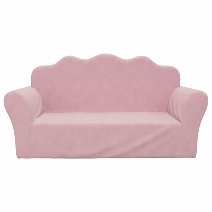 vidaXL Canapé pour Enfants 2 Places, Lit de Jour avec Dossier et Accoudoirs, Lit d'Invité pour Tout-petits Salon, Rose 357051