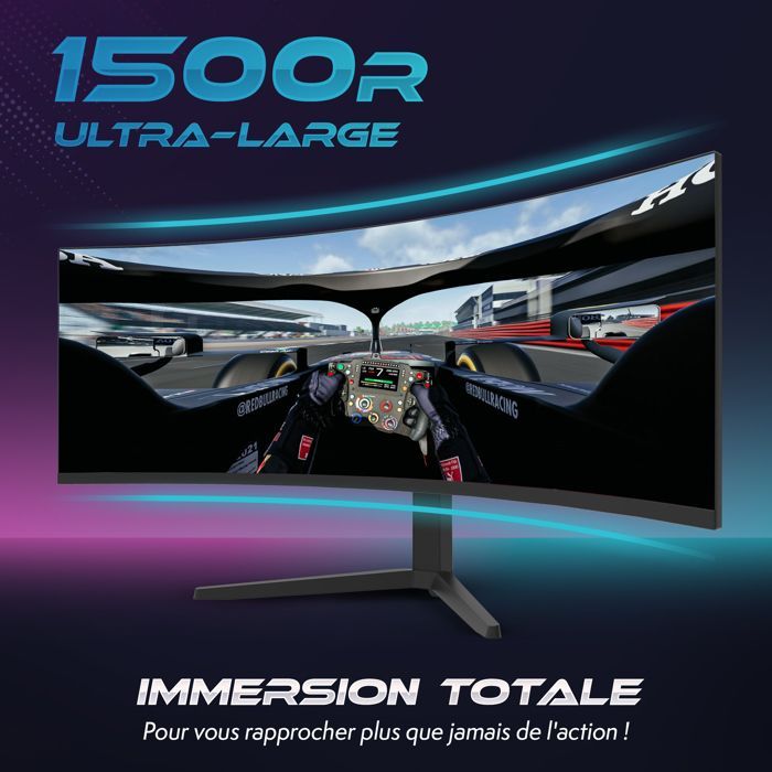 Vibox 49-inch 165Hz Ultra-Wide Curved Gaming Monitor - DQHD, 1ms, Adaptive Sync, HDMI en DisplayPort