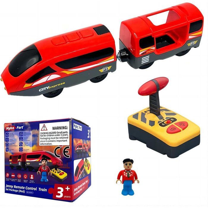 OBEST Télécommande Électrique Train Jouets, RC Magnétique Train Motorisé, Compatible avec la Piste en Bois, Cadeaux pour Enfants