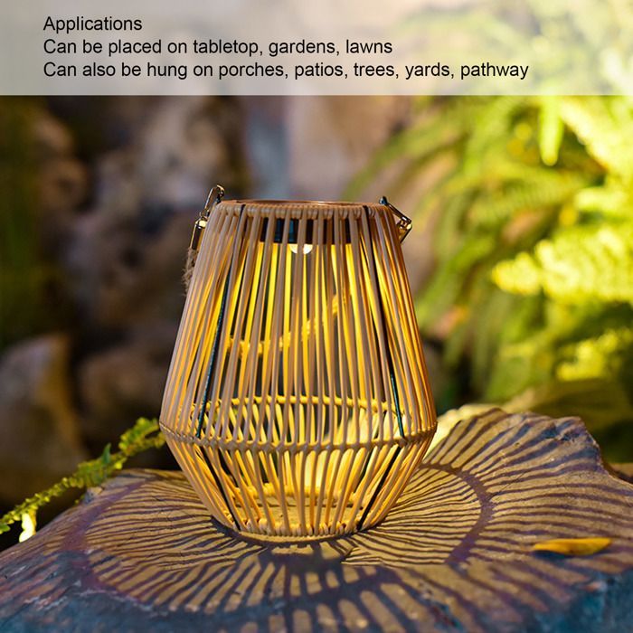 Farol solar decorativo - Ulisem - Ratán plástico - IP44 - Luz cálida