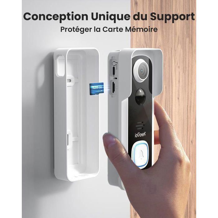 ieGeek Wireless Doorbell with Camera, 2K Outdoor WiFi Doorbell, Battery-Powered Video Doorbell, 15M Night Vision, PIR, IP66 Waterproof