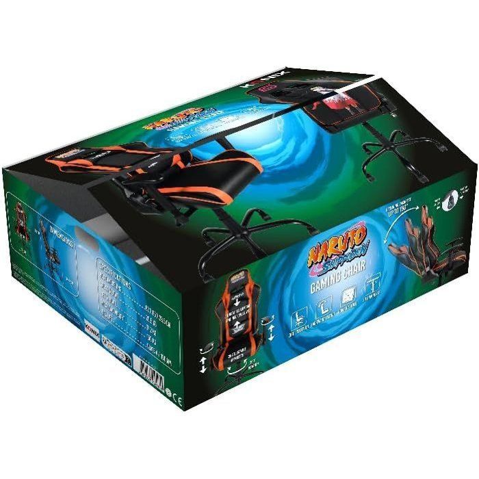 Premium gaming bureaustoel - KONIX - Naruto Hokage Shippuden - 150° kantelbaar - Leer - Lenden- en neksteun
