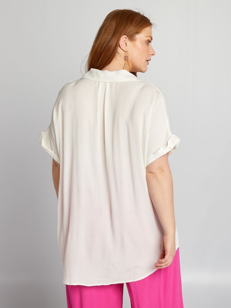 Blouse met pyjamakraag - WIT