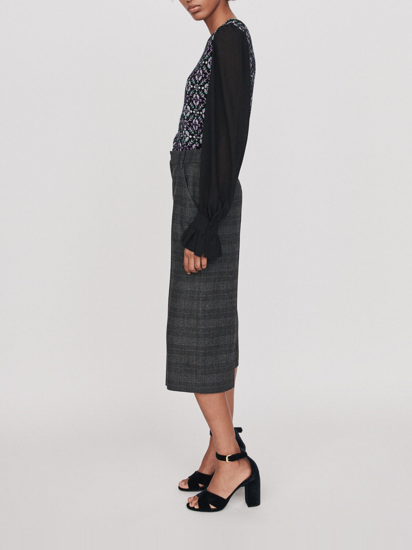 Geruite culottes - Grijs