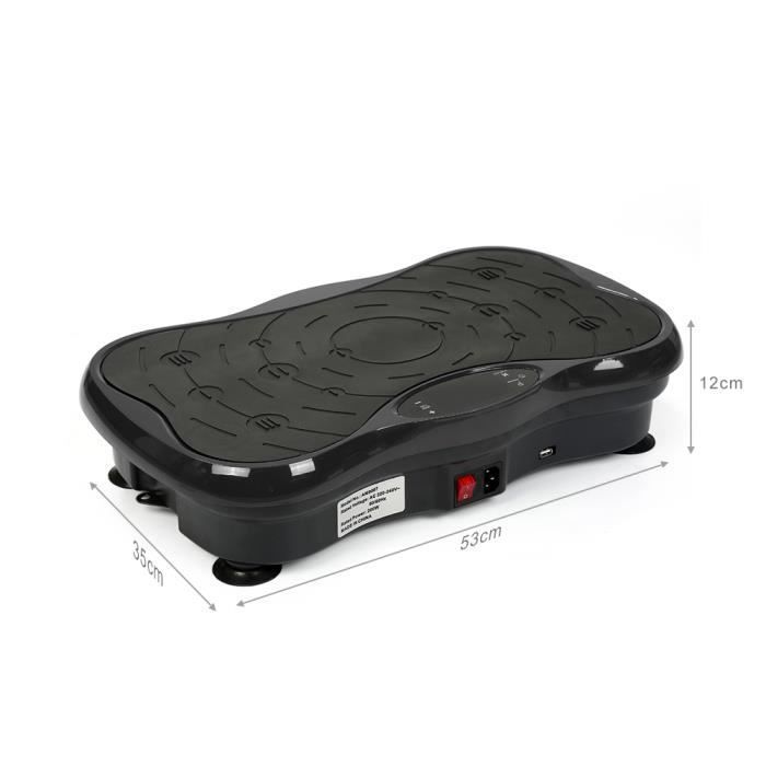 Plateforme Vibrante Noir Willonin® Entraînement de Fitness avec Bandes de Résistance et Bluetooth