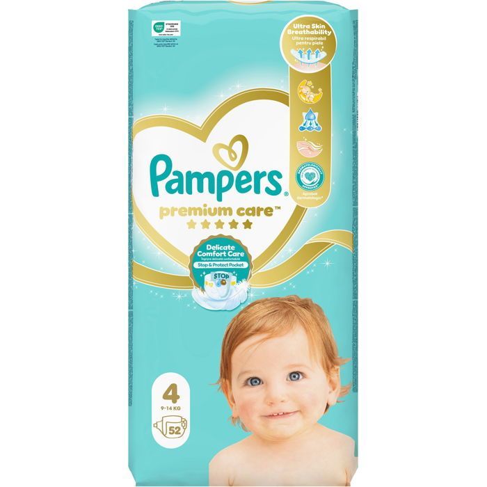 PAMPERS Premium Care vel. 4 (52 unidades)