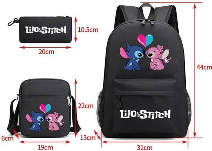Conjunto de 3 bolsos infantiles: estuche, mochila y bandolera para el colegio. Prácticos y elegantes, color rosa, talla única.