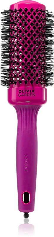 Olivia Garden Expert Shine krtača za sušenje las v vročem roza barvi za dolge lase