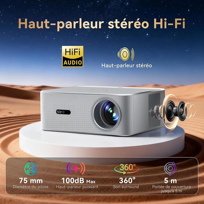 OSCAL PV800 Pro — Vidéoprojecteur portable 4K Google TV, HDR10+, Full HD natif, Autofocus, Wi‑Fi 6